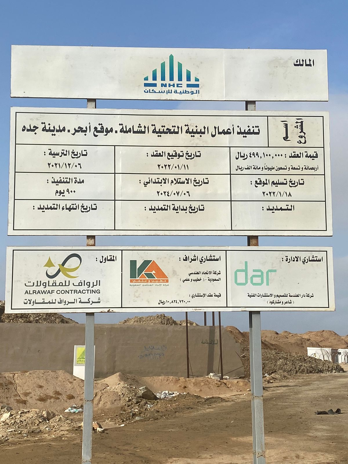 مشروع تنفيذ اعمال البنيه التحتيه الشامله موقع ابحر
